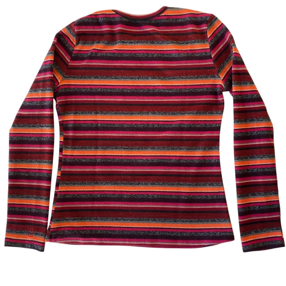 Cuddl Duds Lot of Two Fleecewear Stretch Tops Black & Pink & Orange Striped M - Picture 4 of 10